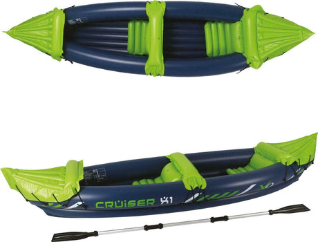 gHOST-7 Inflatable Canoe Kayak Dinghy Boat with Double Paddle 2 - Person by Geezy - UKBuyZone