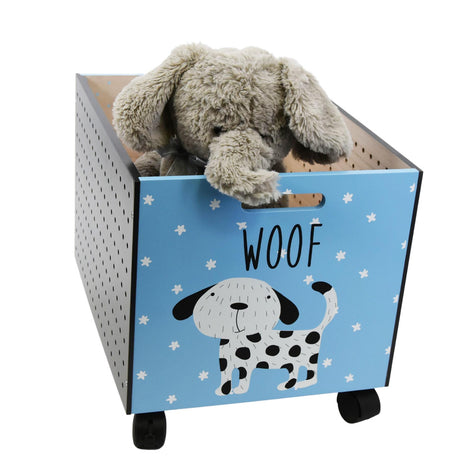 Kids Wooden Dog Design Storage Chest On Wheels by The Magic Toy Shop - UKBuyZone