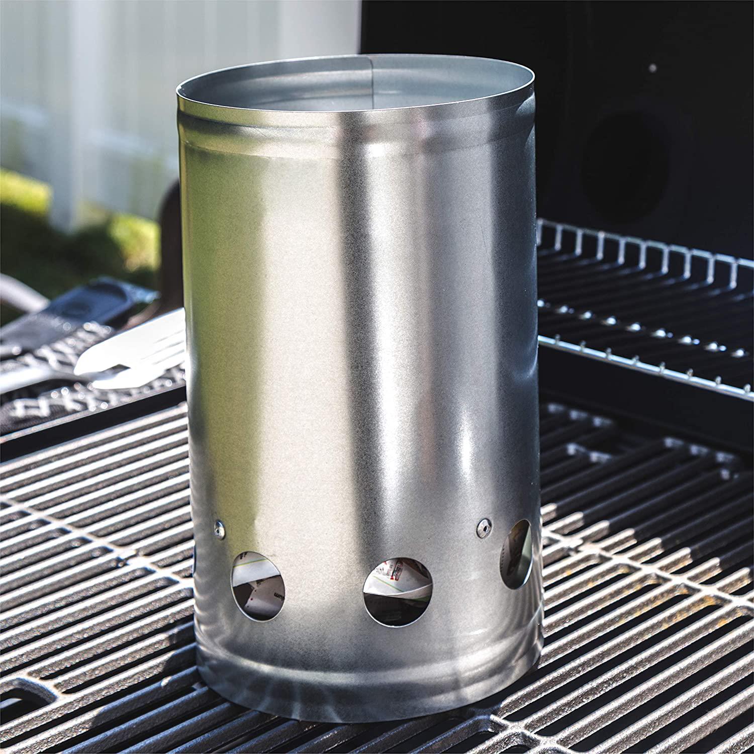 BBQ Charcoal Metal Chimney Starter by Geezy - UKBuyZone