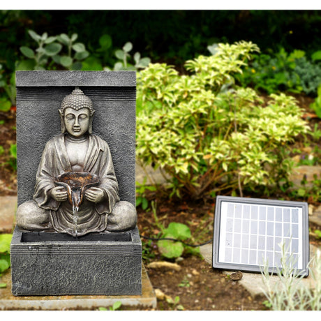 Solar Stone Buddha Fountain by Geezy - UKBuyZone