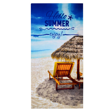 Hello Summer Design Large Towel by Geezy - UKBuyZone