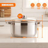 Stainless Steel Stock Pot with Lid - 5.7 L