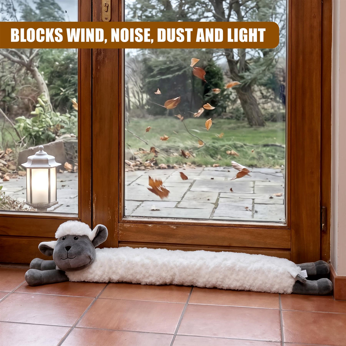 Novelty White Sheep Draught Excluder for Doors
