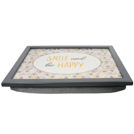 Smile and Be Happy Lap Tray With Bean Bag Cushion by Geezy - UKBuyZone