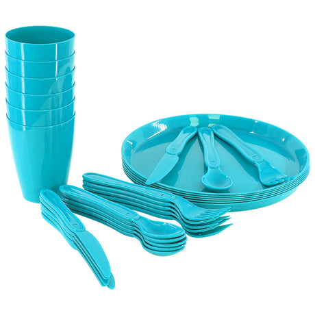 Blue Camping Set For Six 31 PCS by Geezy - UKBuyZone