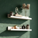 White Wall Hanging Shelf 45 cm Pack 2