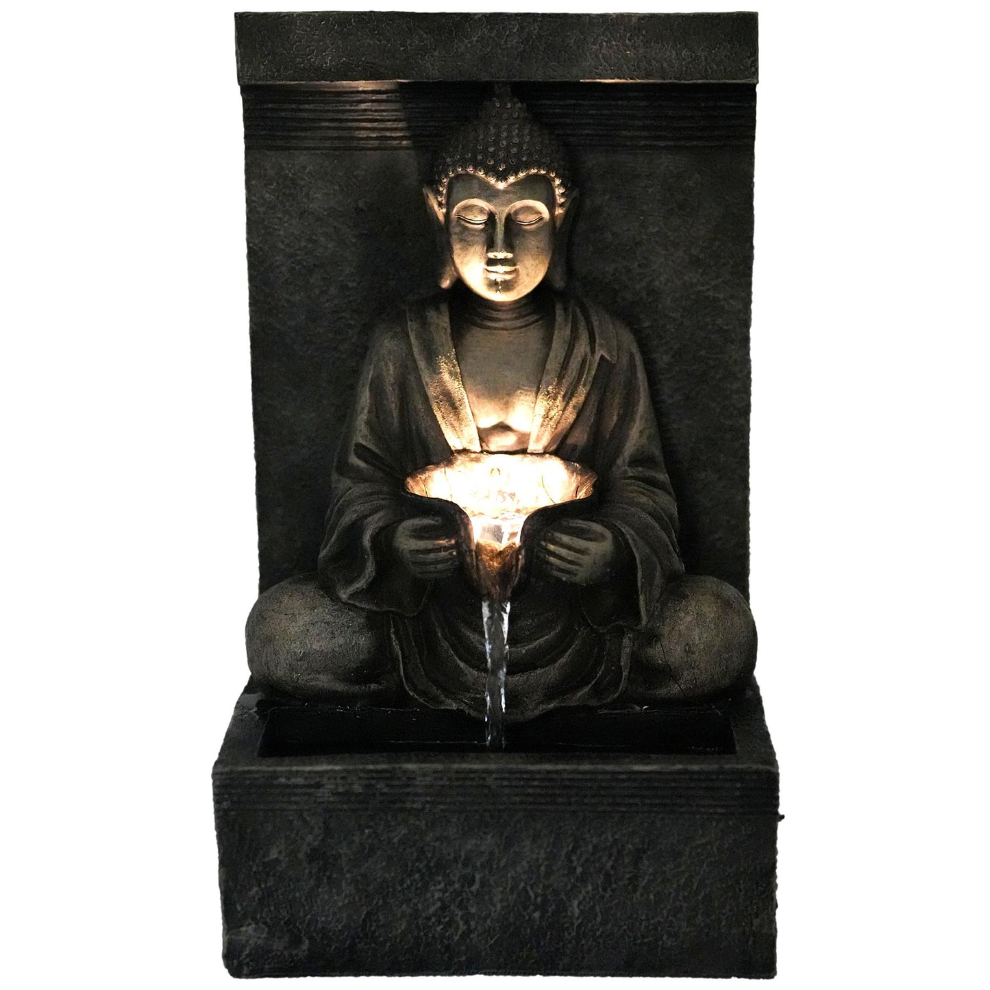 Solar Stone Buddha Fountain by Geezy - UKBuyZone