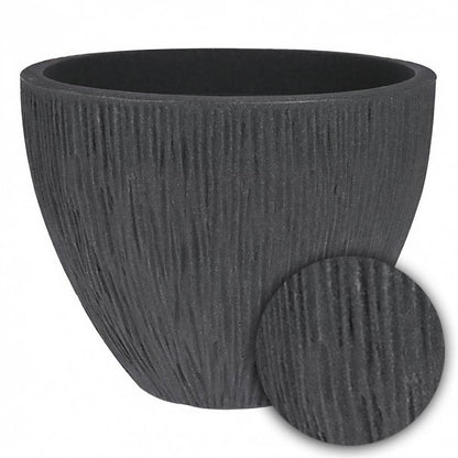 Large Anthracite Round Indoor Outdoor Flower Pot by GEEZY - UKBuyZone