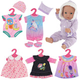 "BiBi Outfits - Set of 6 Baby Clothes: 3 Pink and 3 Striped. Suitable for dolls from 30cm to 40cm." - UKBuyZone