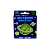 A box of glow-in-the-dark stickers featuring a planet, stars, and a moon. - UKBuyZone