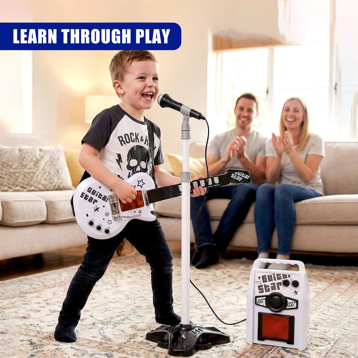 Kids Rock Star Guitar, Amplifier & Microphone Set