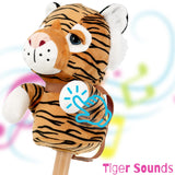 A plastic hobby horse toy for kids, with a realistic tiger design and sound effects, from the Magic Toy Shop at ukbuyzone.