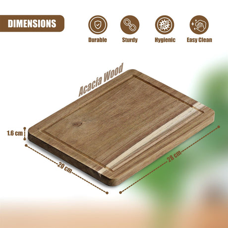 Acacia Chopping Board 28x20cm by GEEZY - UKBuyZone