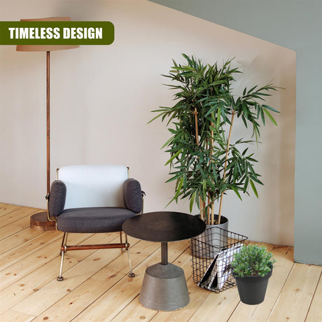 Small Round Anthracite Flower Planter 20 x 18 cm by Geezy - UKBuyZone