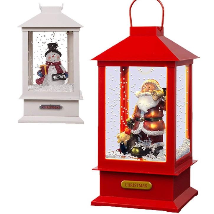 Christmas Lantern With 8 Songs, Light And Snow by The Magic Toy Shop - UKBuyZone