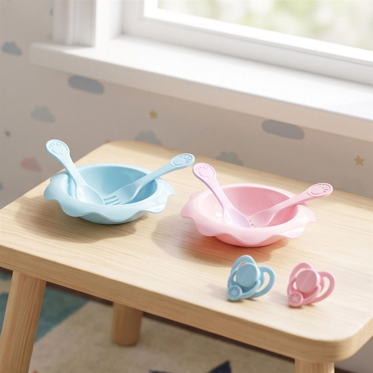 Twin Baby Dolls Dummy and Feeding Set