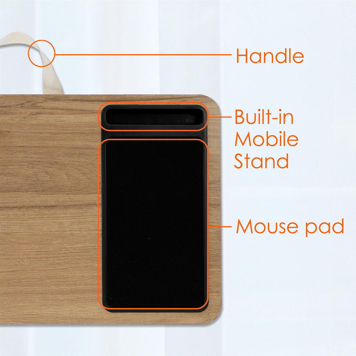 Lap Desk Laptop Table With Phone Slot Mouse Pad