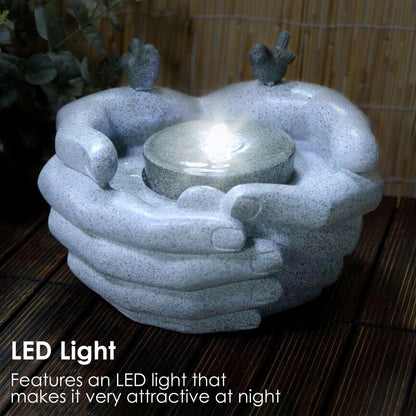 Cupped Hands Fountain Led Indoor Outdoor by GEEZY - UKBuyZone