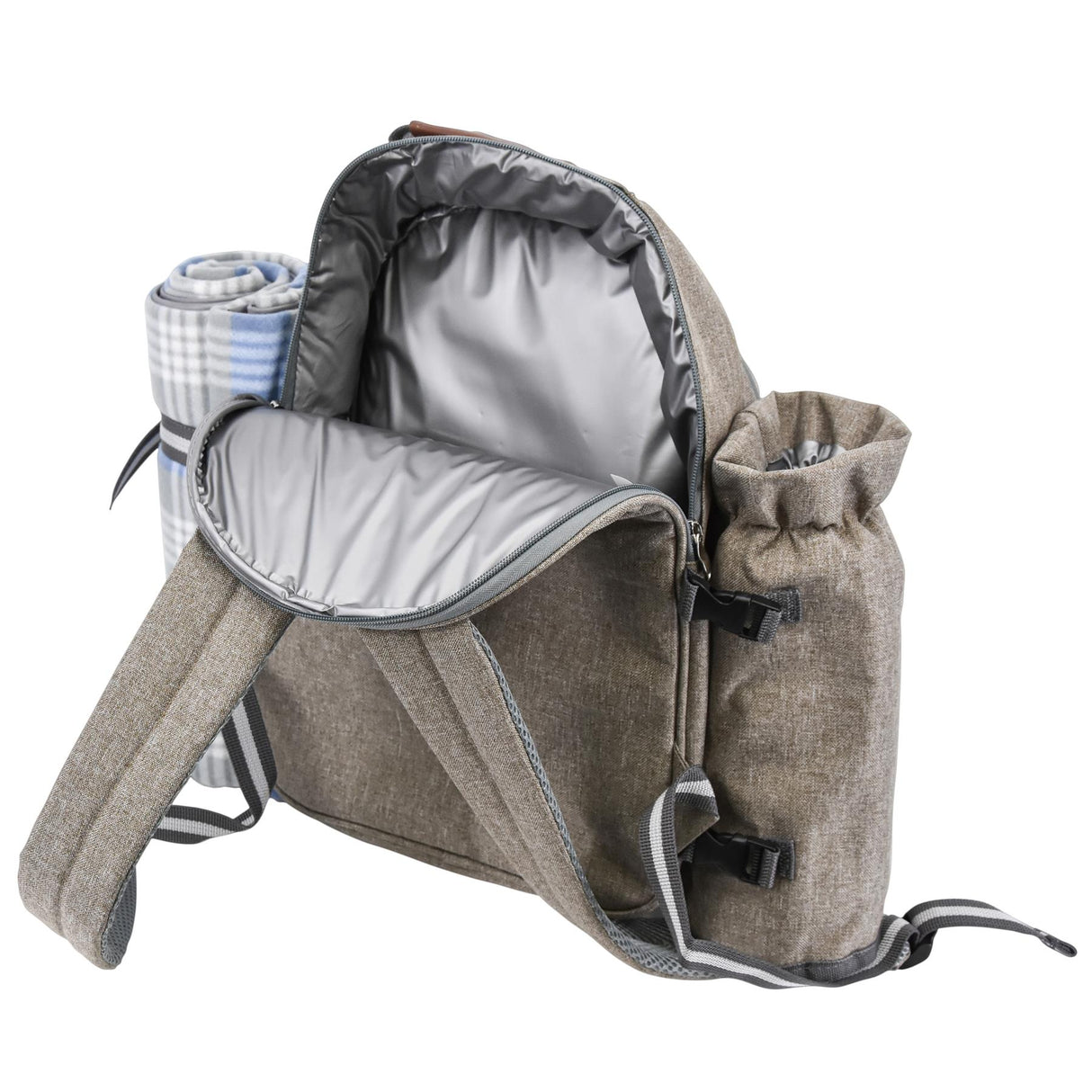 Geezy 4 Person Family Picnic Backpack Hamper Cooler Bag Bottle Holder Carrier by Geezy - UKBuyZone
