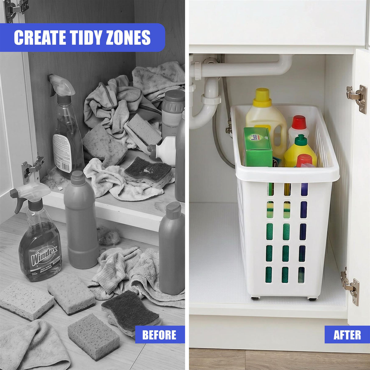 Set of 2 Storage Baskets with Wheels