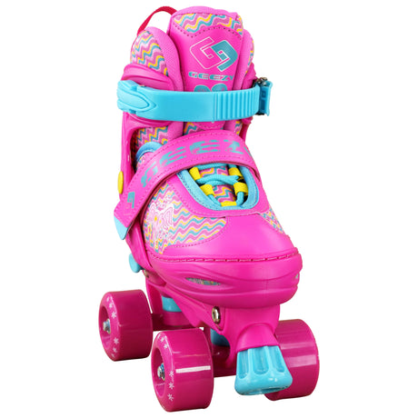 The Magic Toy Shop Pink Roller Skates for Kids with 4 Wheel