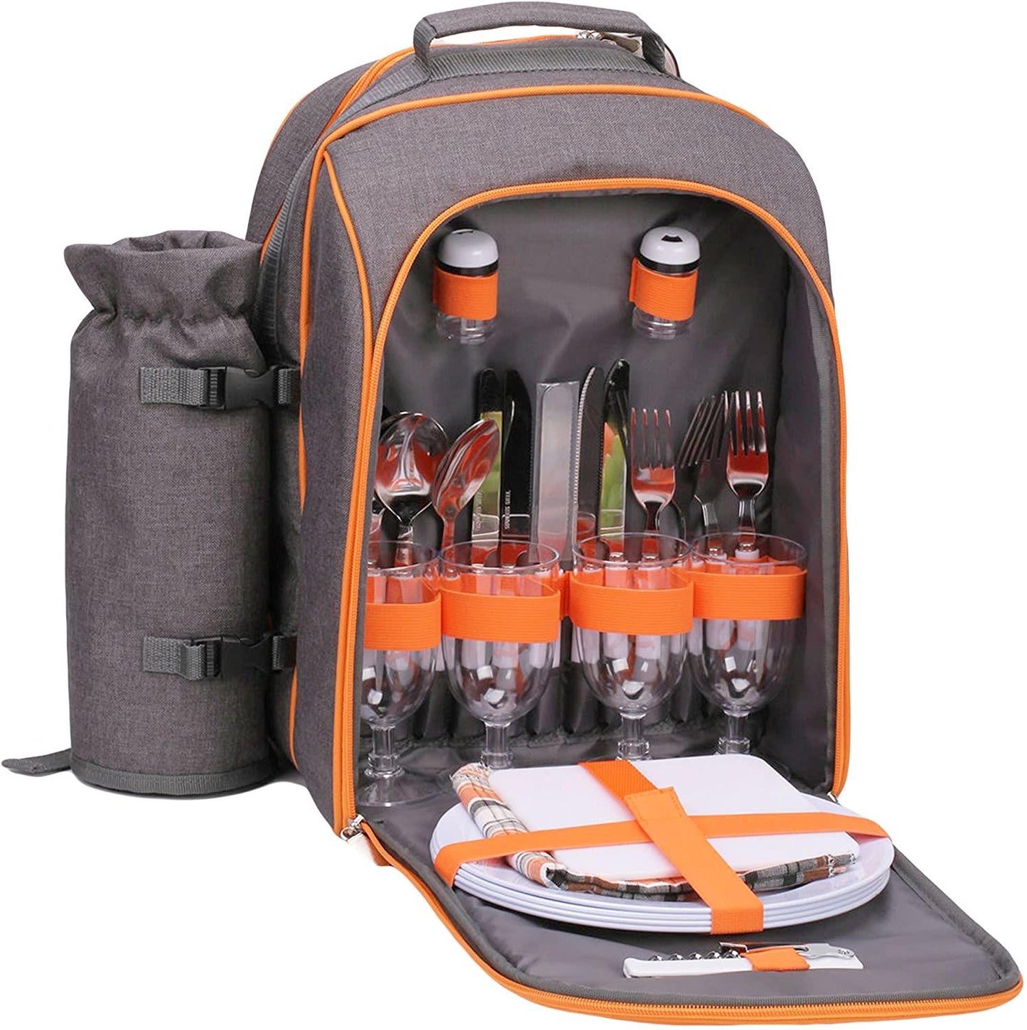 4 Person Picnic Cooler Bag With Picnic Essentials by Geezy - UKBuyZone