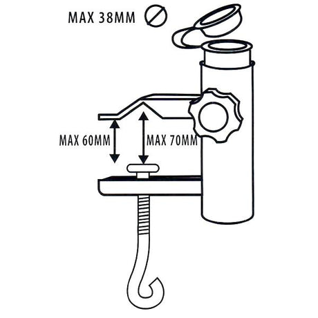 Metal Balcony Parasol Holder Clamp by GEEZY - UKBuyZone