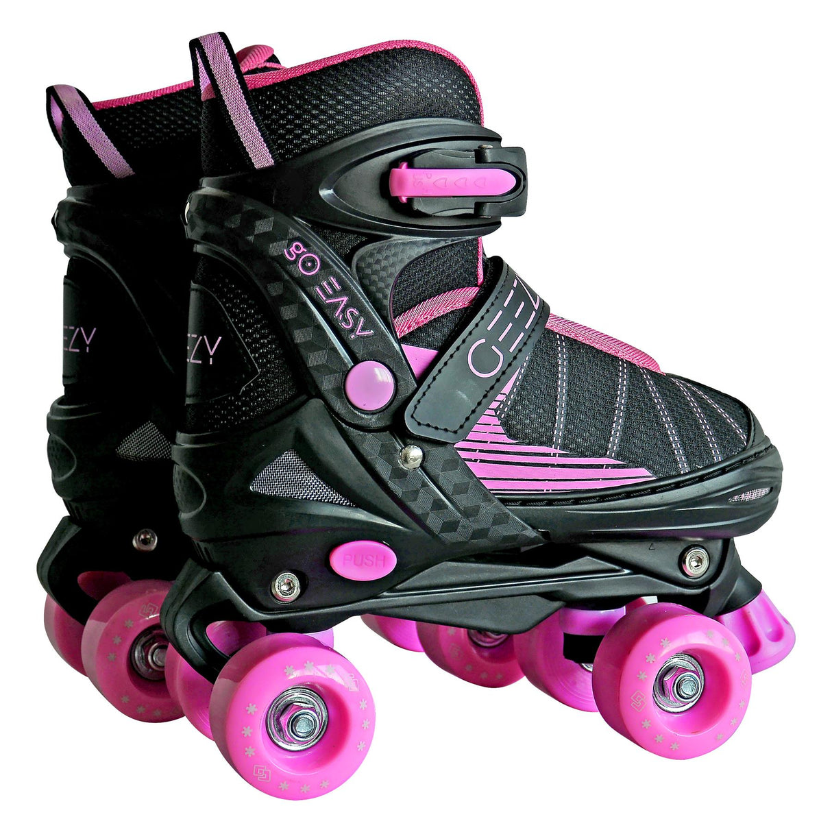 The Magic Toy Shop Pink & Black Adjustable Roller Skates