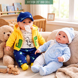 BiBi Outfits - Set of Two Doll Clothes (Blue & Dino) (50 cm / 20")