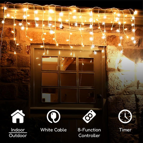 The Magic Toy Shop 200 Warm White & White Fairy Light With Timer