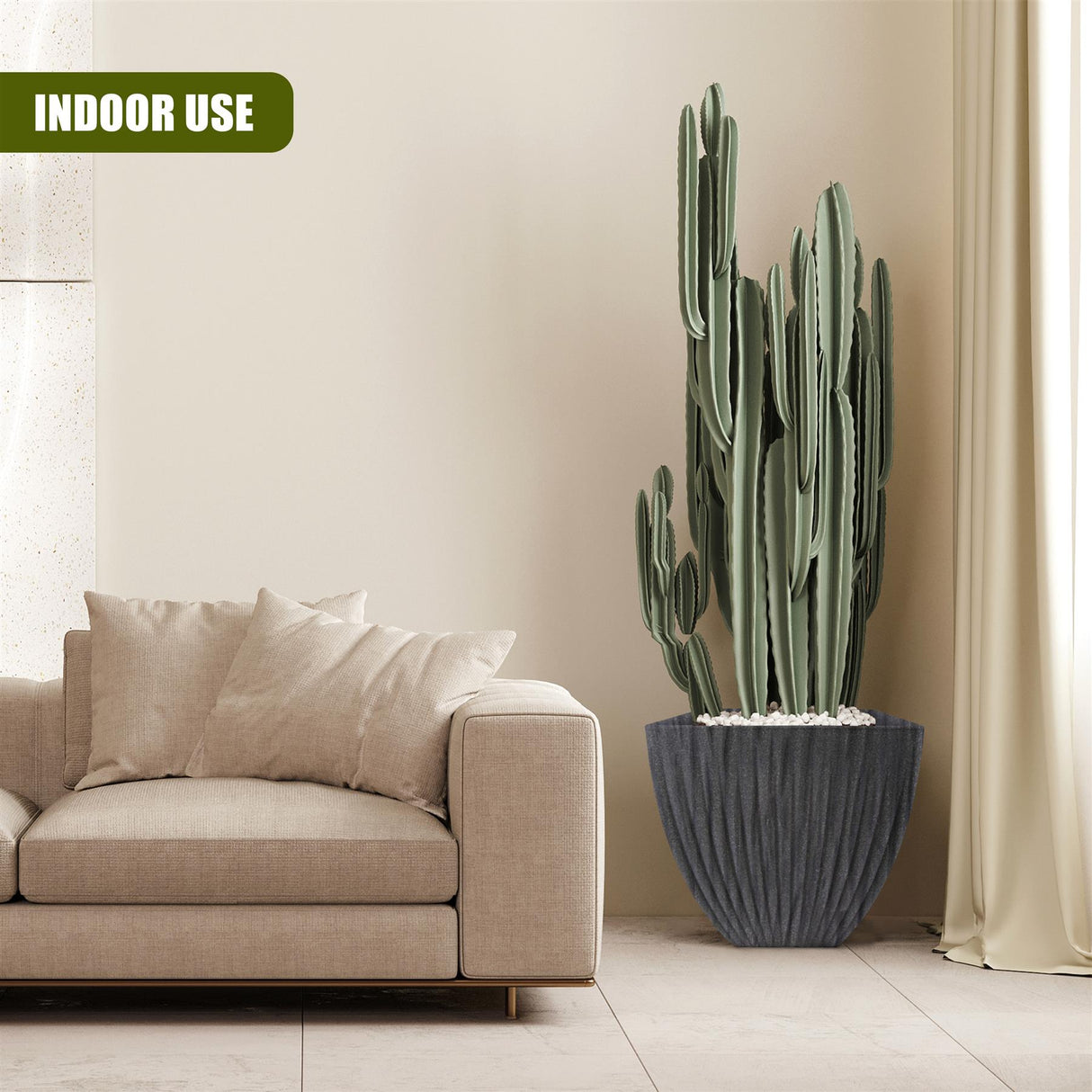 Large Charcoal Black Lotus Square Planter by GEEZY - UKBuyZone