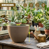 Matte brown oval pot displayed on wood surface with plants, tools, and pots.
