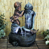 Fire Hydrant Water Feature Outdoor With LED by GEEZY - UKBuyZone