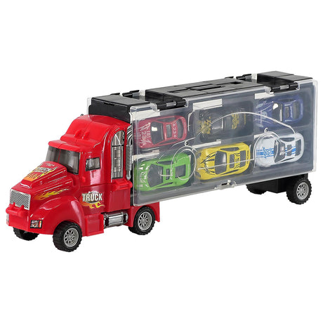 Kids Toy Truck Carrier & 6 Mini Cars Set by The Magic Toy Shop - UKBuyZone