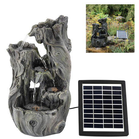 Solar Tree Log Fountain by Geezy - UKBuyZone