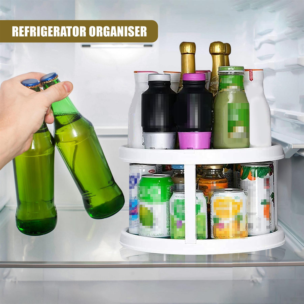 2 Tier Rotating Spice Rack 25cm