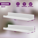 White Wall Hanging Shelf 45 cm Pack 2
