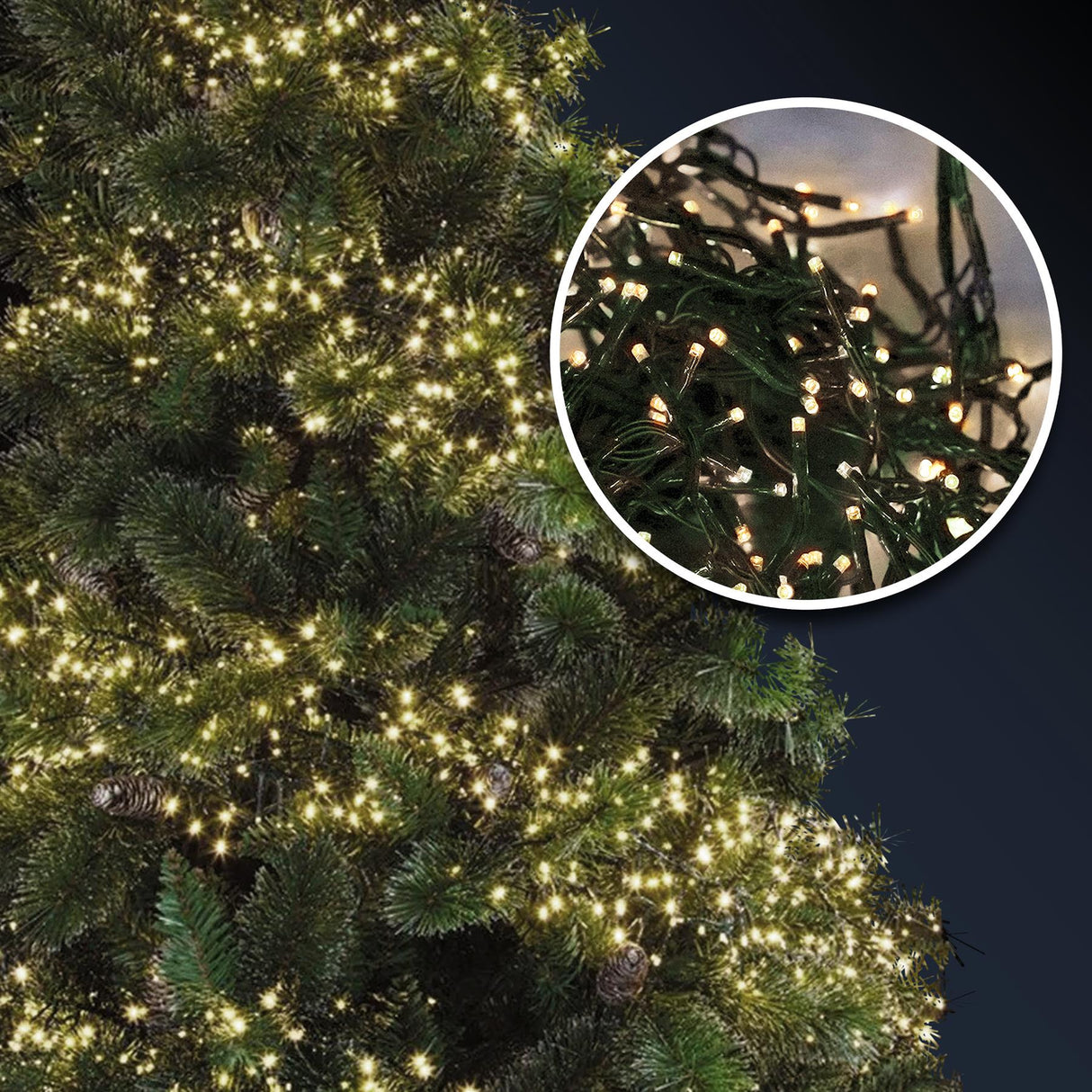 300 LED Cluster Christmas Lights - Warm White