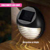 Solar Fence Lights, Set of 4 – Cold White LED, Black by GEEZY - UKBuyZone