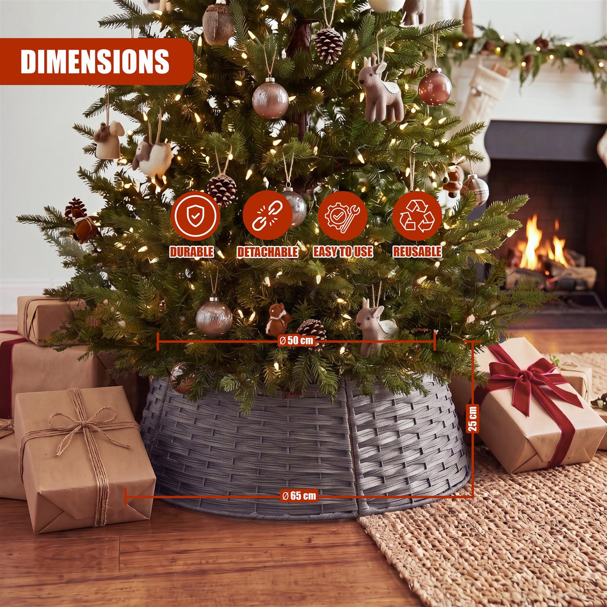 Brown Christmas Tree Skirt 65cm