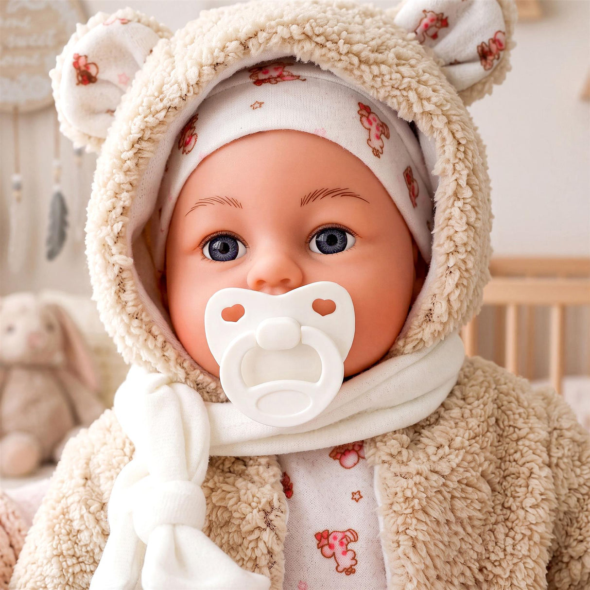 18" Bibi Girl Doll In Beige Coat