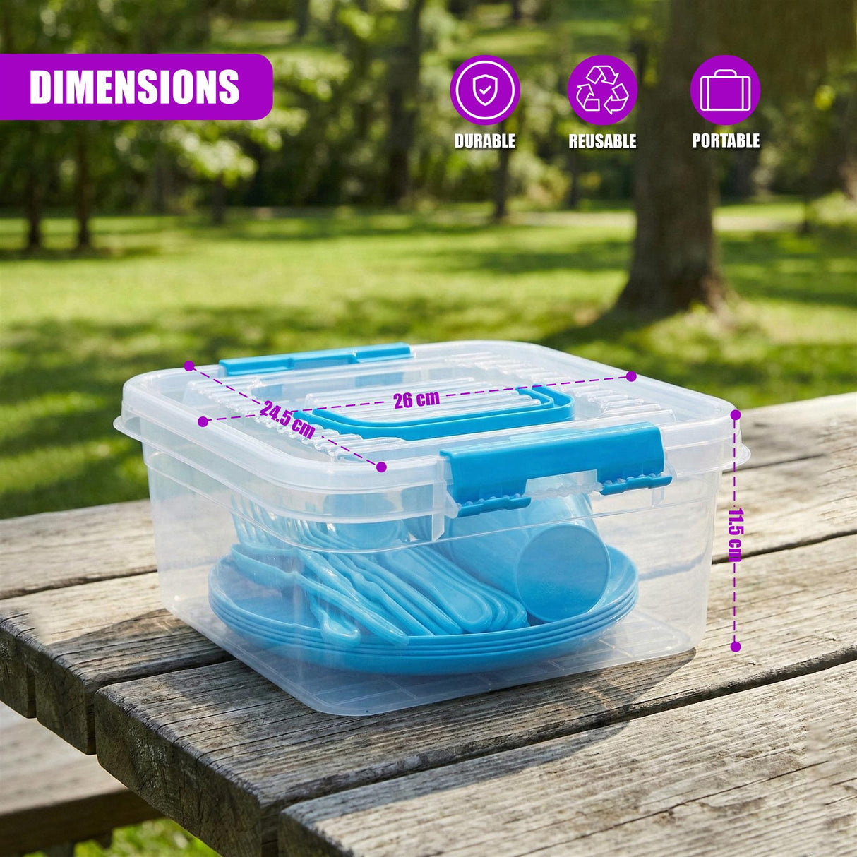 21 Piece Picnic Cutlery Set