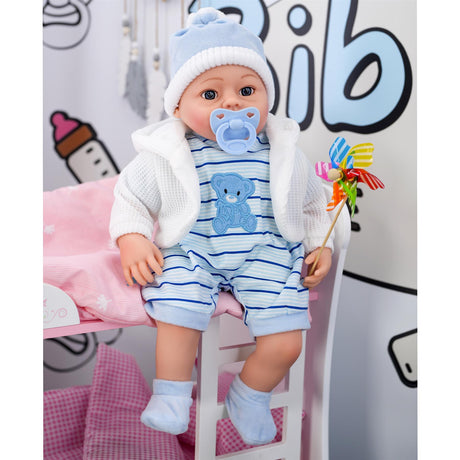 Blue Baby Boy Doll With Dummy & Sounds by BiBi Doll - UKBuyZone