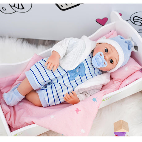 Blue Baby Boy Doll With Dummy & Sounds by BiBi Doll - UKBuyZone