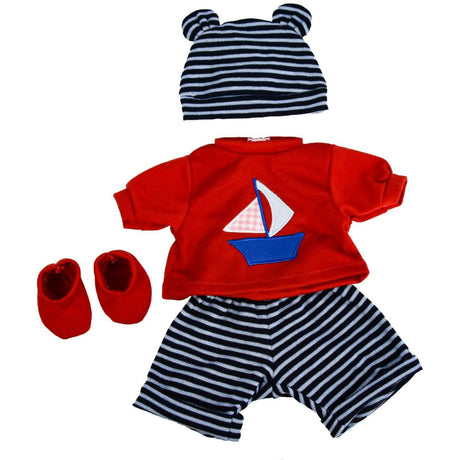 BiBi Outfits - Set of Two Clothes (Stripy Red & Blue) (45 cm / 18") by BiBi Doll - UKBuyZone