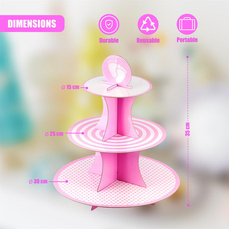 3 Tier Cardboard Cupcake Stand by GEEZY - UKBuyZone