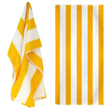 Beach Bath Towel Large Microfibre Orange Striped by GEEZY - UKBuyZone