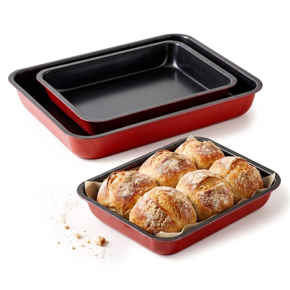 Set of 3 Non-Stick Roasting Trays