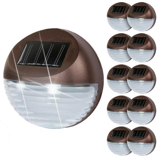 10x Solar LED Fence Lights Bronze