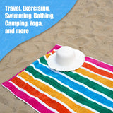 Velour Striped Beach Towel Tropical Burst by Geezy - UKBuyZone